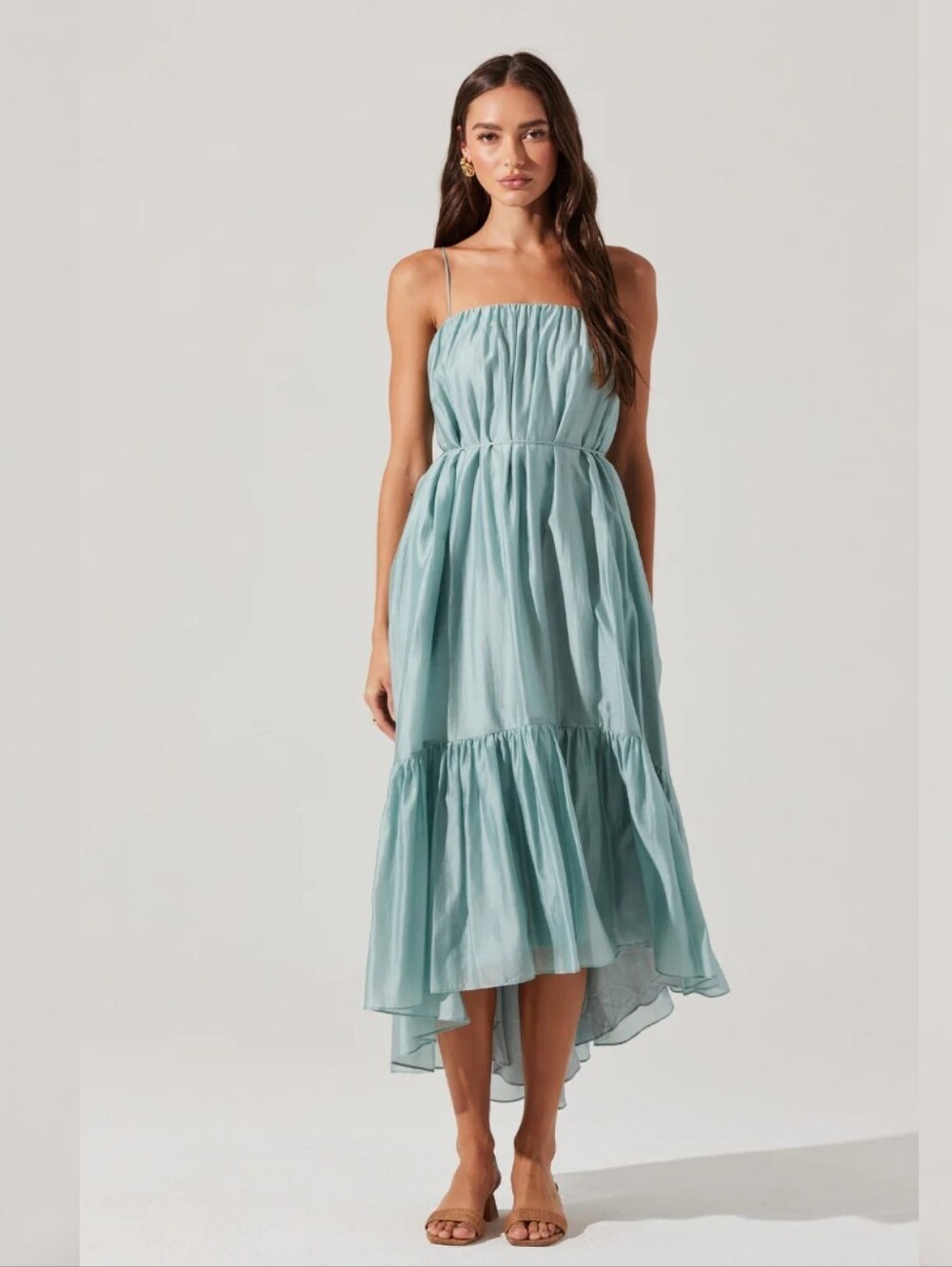 NWT ASTR elisha tiered high-low maxi Dress